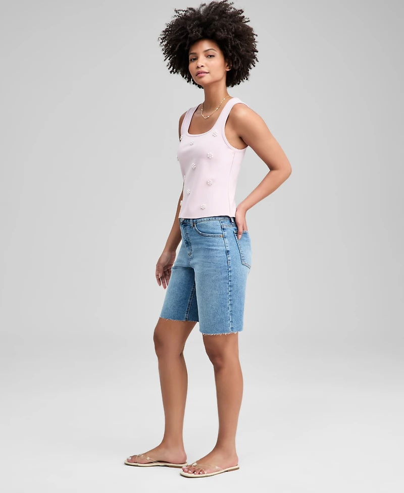 And Now This Women's High Rise Bermuda Jean Shorts, Macy's Exclusive