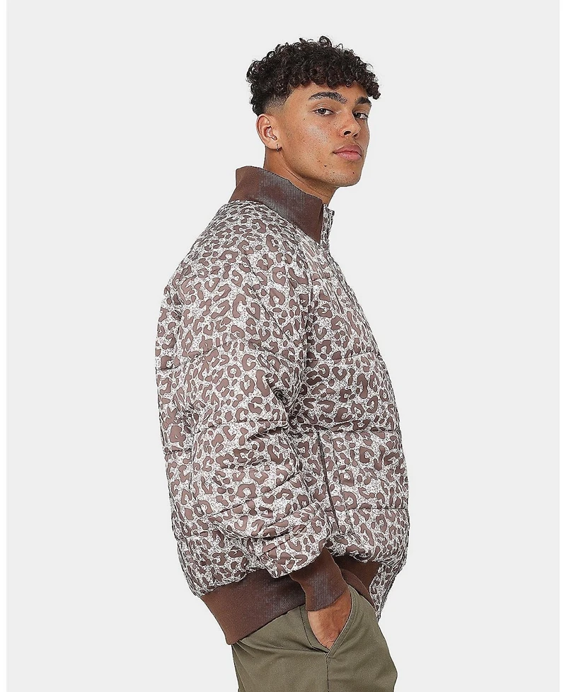 Xxiii Mens Leopard Print Puffer Jacket