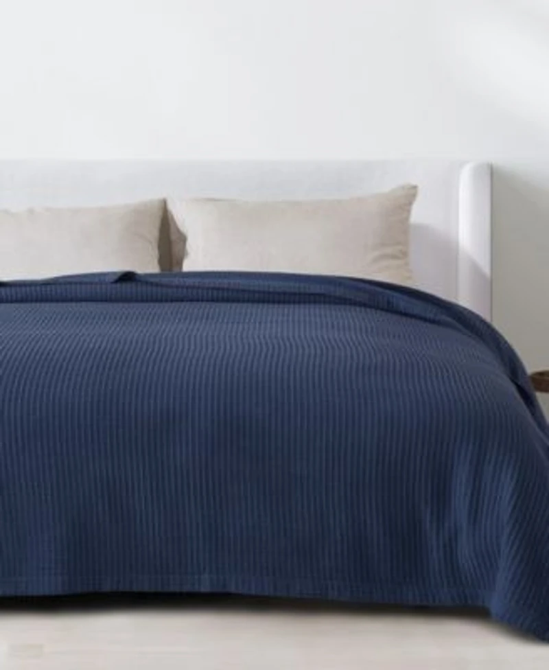 Linery Co. Waffle Weave Textured Cotton Blanket
