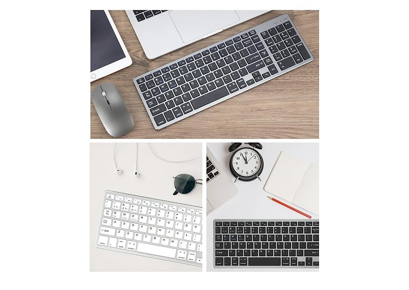 2.4G Wireless Keyboard and Mouse Combo - Dual-mode keyboard & Bluetooth mouse for Laptop, Desktop