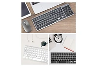 2.4G Wireless Keyboard and Mouse Combo - Dual-mode keyboard & Bluetooth mouse for Laptop, Desktop
