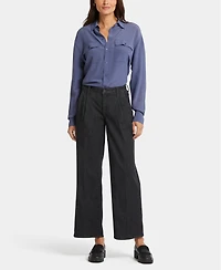 Nydj Petite Teresa Wide Leg Ankle Pleated Jeans