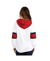G-iii 4Her by Carl Banks Women's White Chicago Blackhawks Goal Zone Long Sleeve Lace-Up Hooded T-Shirt