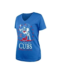 New Era Women's Royal Chicago Cubs Little Miss 2 V-Neck T-Shirt
