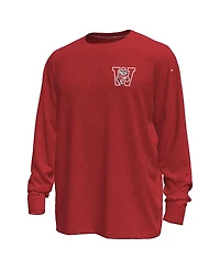 Under Armour Men's Red Wisconsin Badgers Throwback Motion Heavyweight Long Sleeve T-Shirt