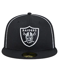New Era Men's Black Las Vegas Raiders Soutache 59FIFTY Fitted Hat