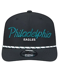 New Era Men's Black Philadelphia Eagles Script 9SEVENTY Adjustable Hat