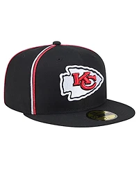New Era Men's Black Kansas City Chiefs Soutache 59FIFTY Fitted Hat