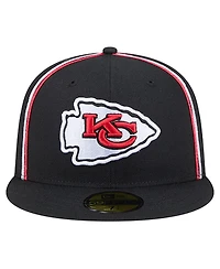 New Era Men's Black Kansas City Chiefs Soutache 59FIFTY Fitted Hat