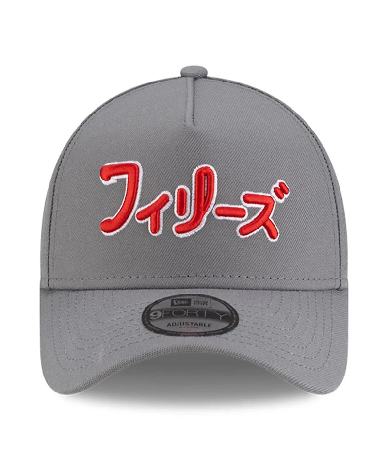 New Era x Hyperfly Men's Gray Philadelphia Phillies A-Frame 9FORTY Adjustable Hat