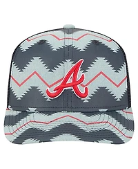New Era Men's Denim/Navy Atlanta Braves Aztec Denim 9SEVENTY Adjustable Hat