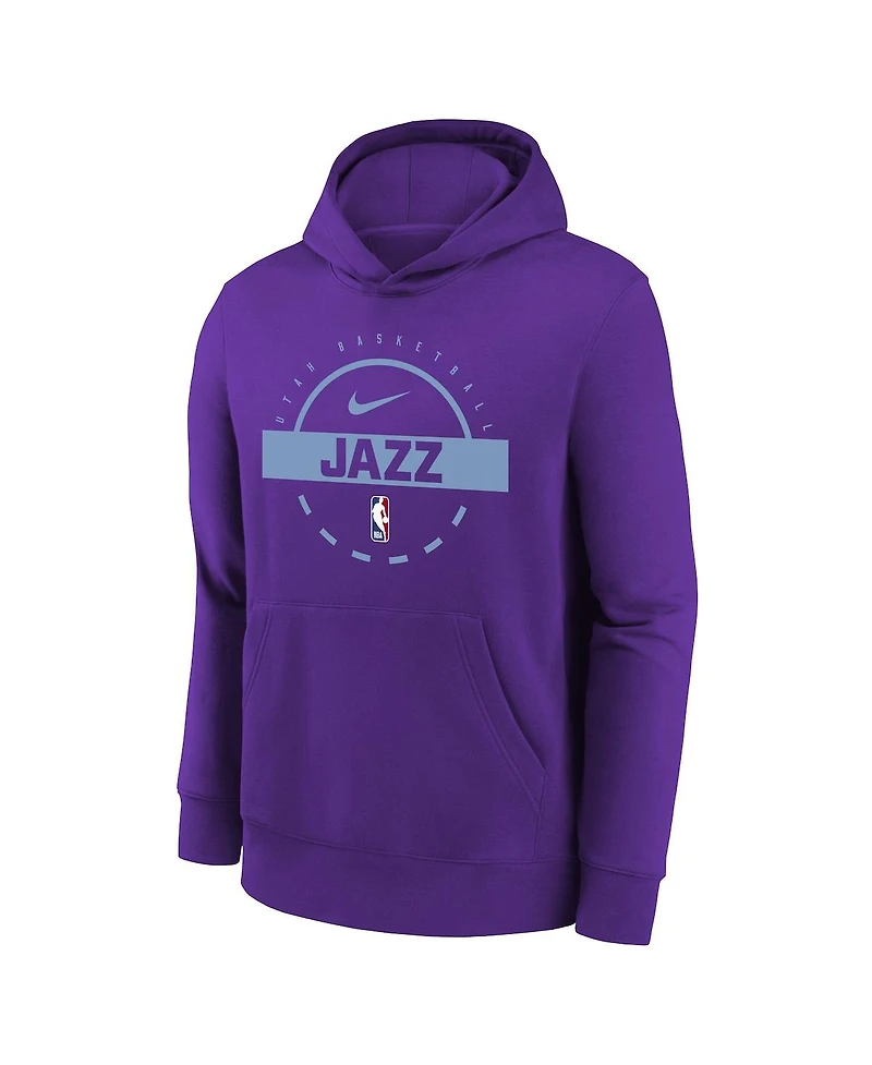 Nike Big Boys and Girls Purple Utah Jazz 2025/26 Club Fleece Practice Hoodie