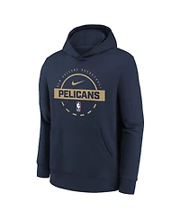 Nike Big Boys and Girls Navy New Orleans Pelicans 2025/26 Club Fleece Practice Hoodie
