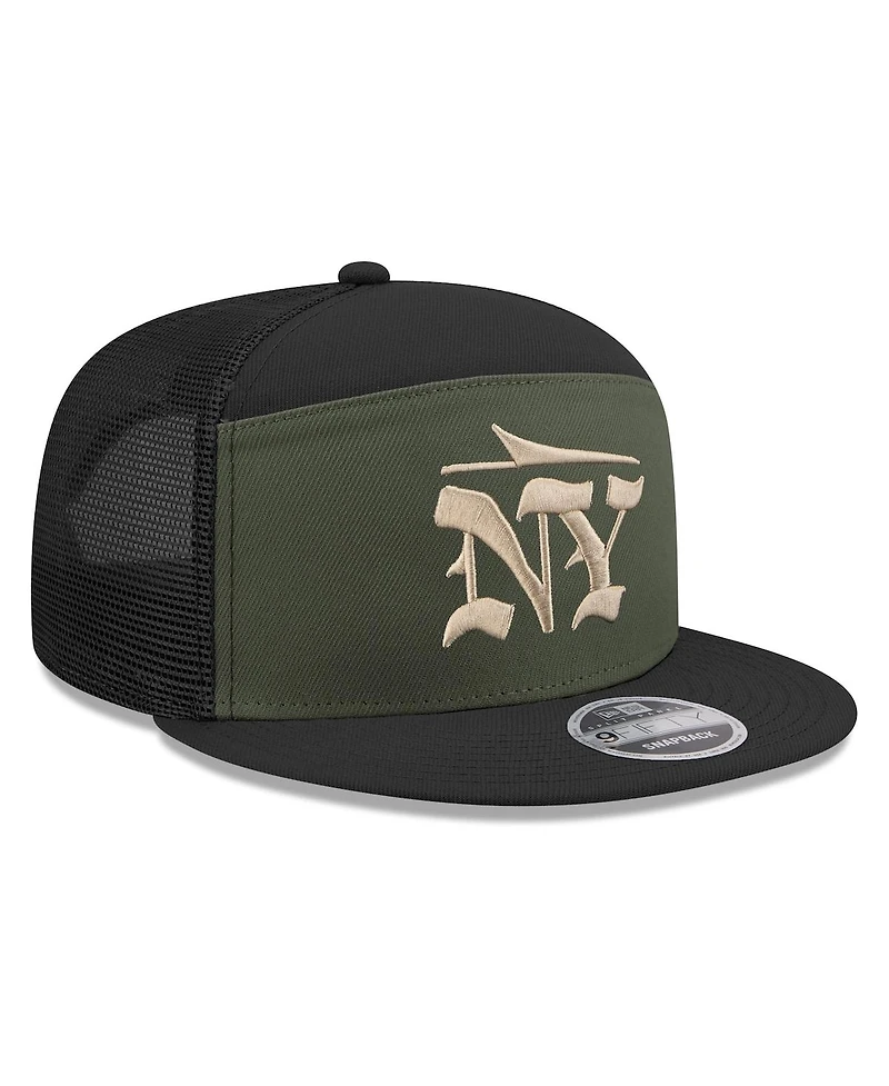 New Era Men's Gotham Green New York Jets 2025 Rivalries Collection Team Split Panel 9FIFTY Snapback Hat