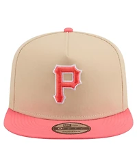 New Era Men's Light /Light Beige Pittsburgh Pirates Color Pack A-Frame 9FIFTY Snapback Hat