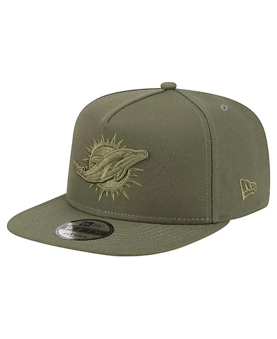 New Era Men's Olive Miami Dolphins Color Pack A-Frame 9FIFTY Snapback Hat