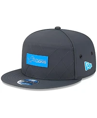 New Era Men's Charcoal Detroit Lions 2025 Sideline Cold Weather Split Panel 9FIFTY Snapback Hat