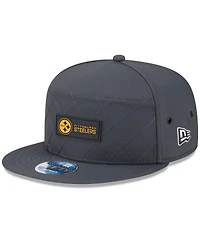 New Era Men's Charcoal Pittsburgh Steelers 2025 Sideline Cold Weather Split Panel 9FIFTY Snapback Hat