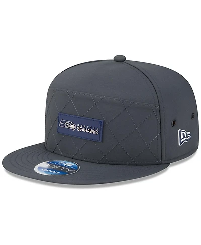 New Era Men's Charcoal Seattle Seahawks 2025 Sideline Cold Weather Split Panel 9FIFTY Snapback Hat