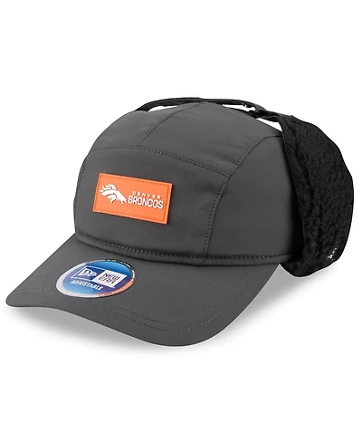 New Era Men's Charcoal Denver Broncos 2025 Sideline Cold Weather Runner Dog Ear Adjustable Hat