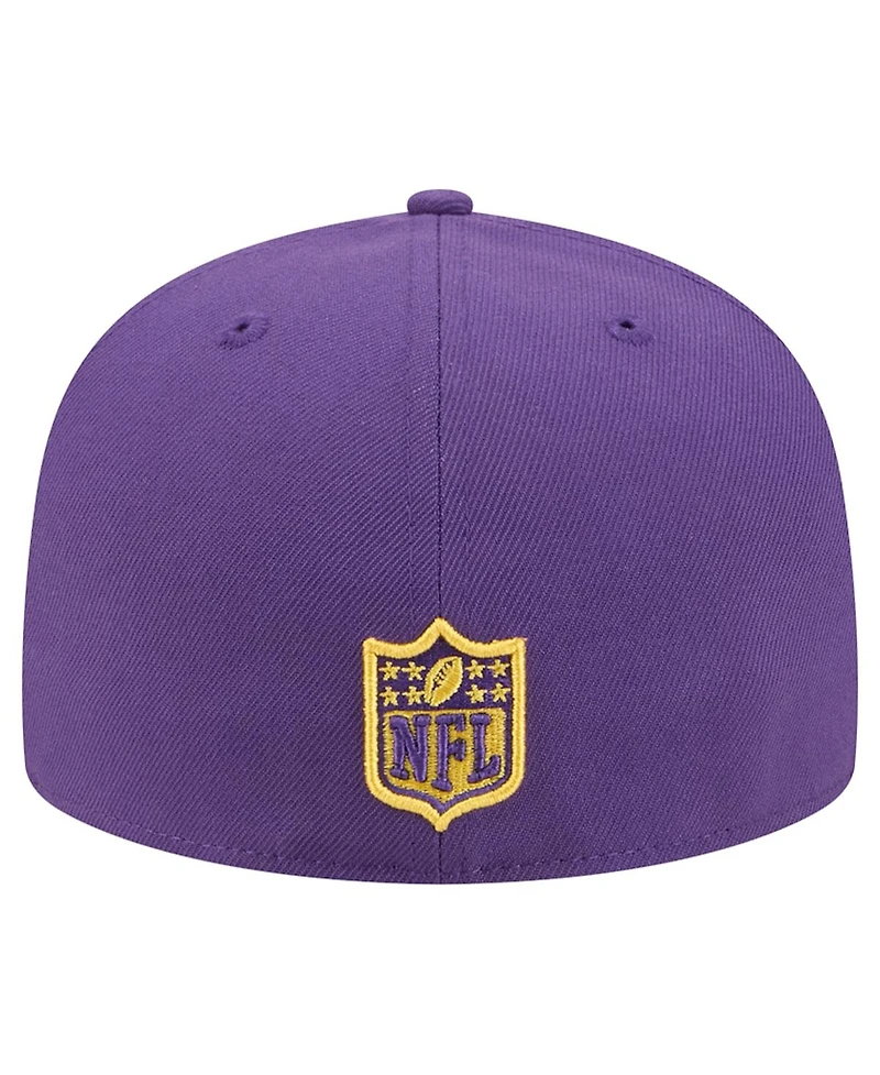 New Era Men's Purple/Gold Minnesota Vikings Break 59FIFTY Fitted Hat