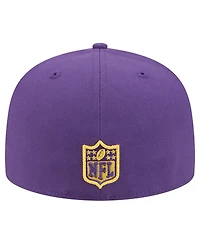 New Era Men's Purple/Gold Minnesota Vikings Break 59FIFTY Fitted Hat