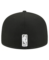 New Era Men's White/Black Brooklyn Nets Repeat 59Fifty Fitted Hat