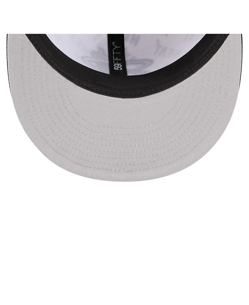 New Era Men's White/Black Miami Heat Repeat 59Fifty Fitted Hat