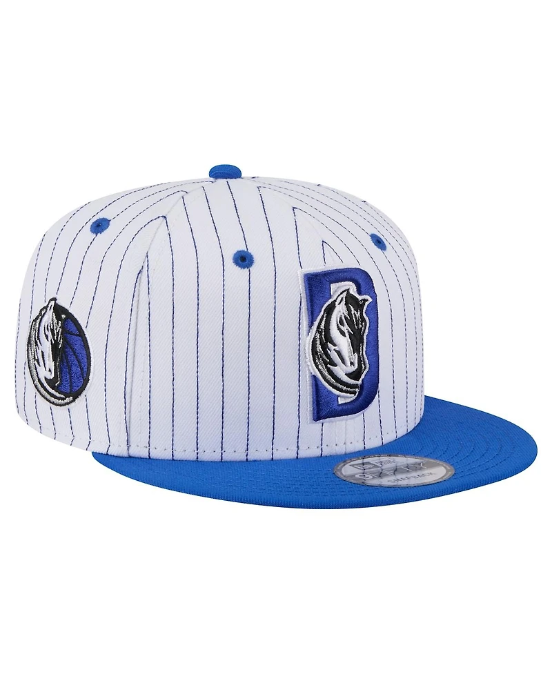 New Era Men's White Dallas Mavericks Deceptor Pinstripe 9FIFTY Snapback Hat