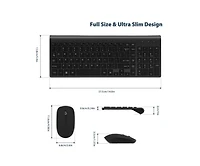 Wireless Keyboard and Mouse Combo - Scissor Ultra-Thin Silent Ergonomic Keyboard with Numeric Keys - 2.4G Receiver for Pc, Laptop