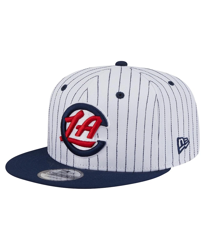 New Era Men's White La Clippers Deceptor Pinstripe 9FIFTY Snapback Hat