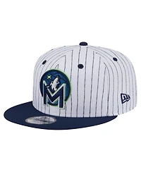 New Era Men's White Minnesota Timberwolves Deceptor Pinstripe 9FIFTY Snapback Hat