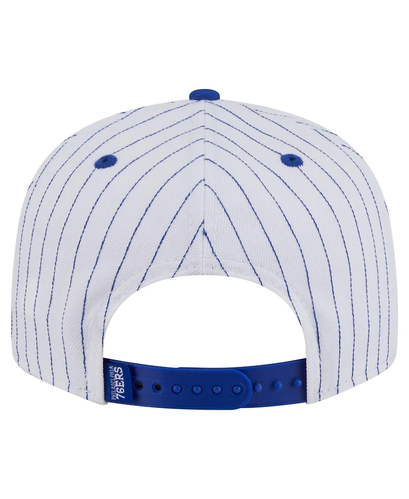 New Era Men's White Philadelphia 76ers Deceptor Pinstripe 9FIFTY Snapback Hat