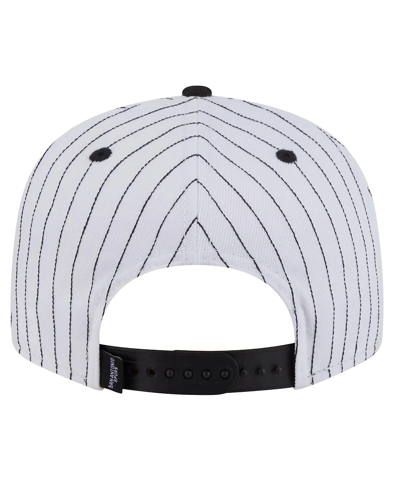New Era Men's White San Antonio Spurs Deceptor Pinstripe 9FIFTY Snapback Hat