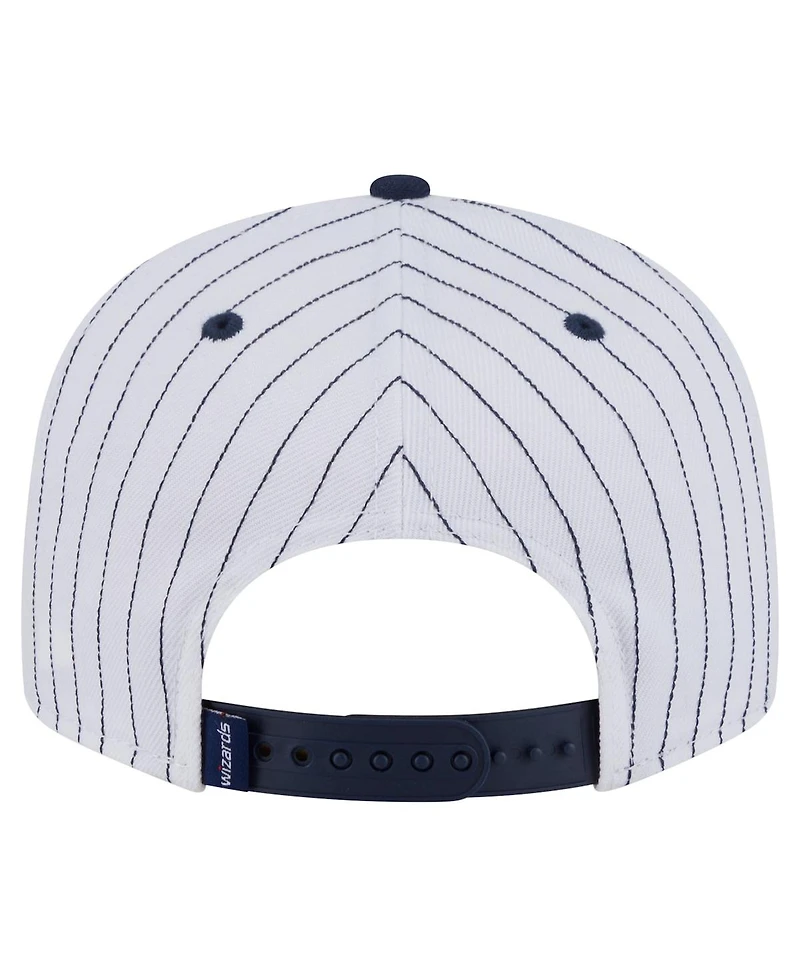 New Era Men's White Washington Wizards Deceptor Pinstripe 9FIFTY Snapback Hat