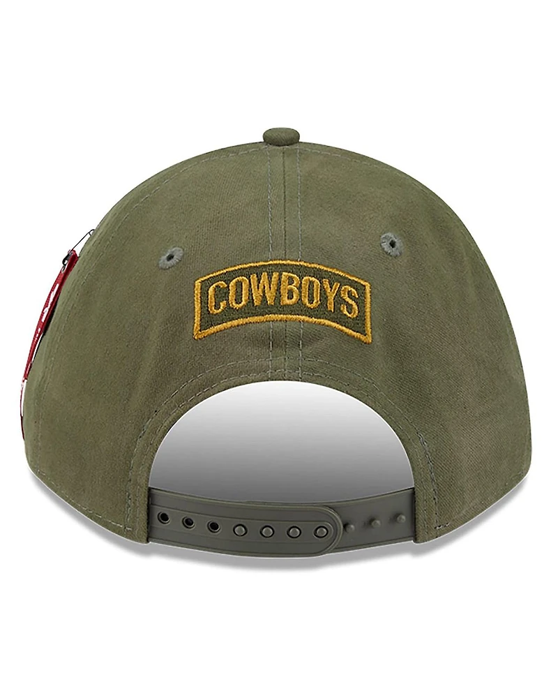 New Era x Alpha Men's Industries Olive Dallas Cowboys A-Frame 9FORTY Adjustable Hat