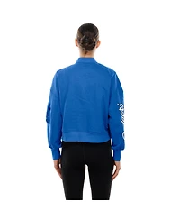 New Era x Alpha Women's Industries Royal Los Angeles Dodgers Cropped Full-Zip Jacket