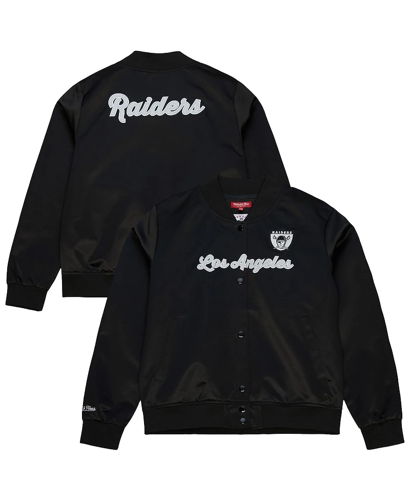 Mitchell & Ness Women's Black Las Vegas Raiders Full-Snap Satin Jacket