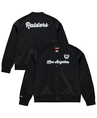 Mitchell & Ness Women's Black Las Vegas Raiders Full-Snap Satin Jacket