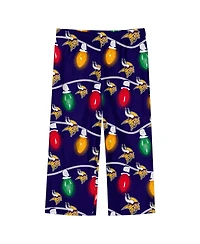 Outerstuff Toddler 2-Piece Minnesota Vikings Garland Holiday Long Sleeve Pajama Set