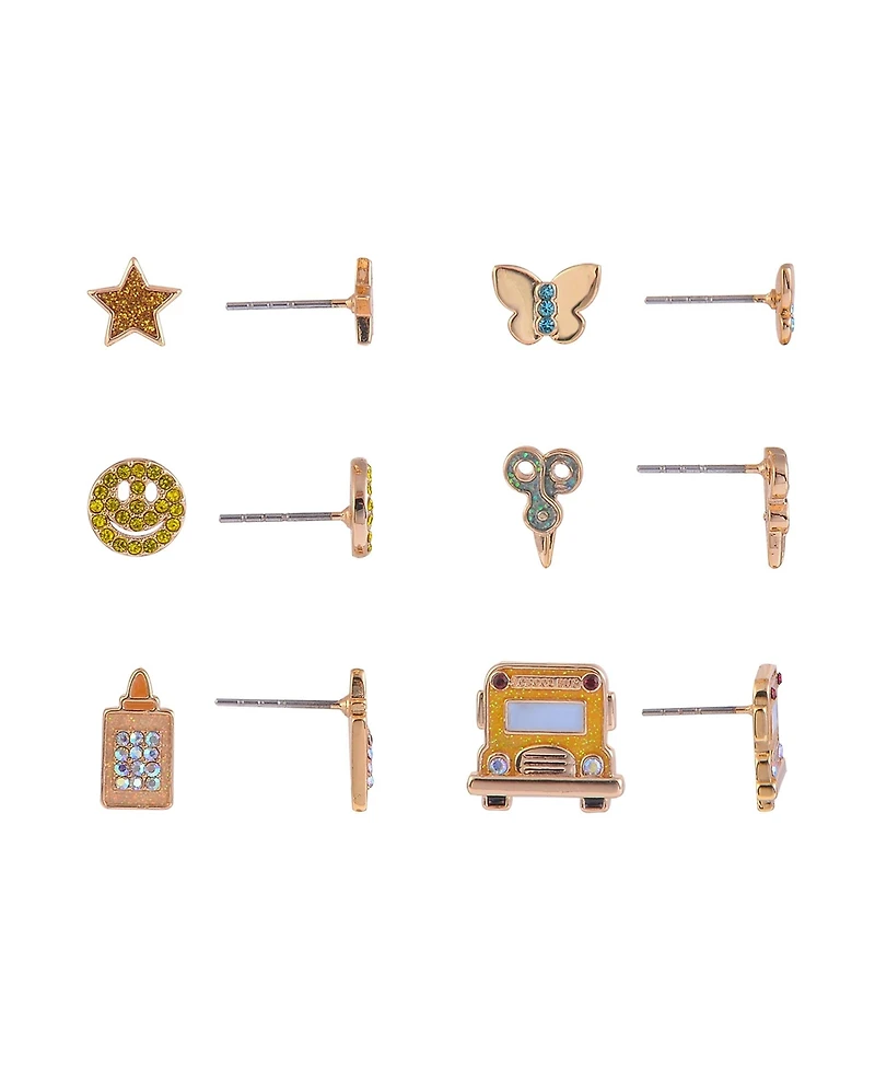 Hallmark School Theme 6pk Stud Earring Set