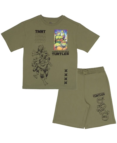 Teenage Mutant Ninja Turtles Big Boys 2 Piece T-Shirt with Lenticular Patch and Shorts Set