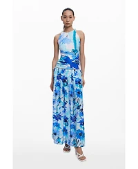 Desigual Women's Floral A-line midi skirt