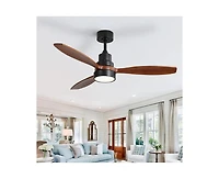 52-inch Simple and Grand Style 3-Blade Ceiling Fan with Remote Control and Light Source