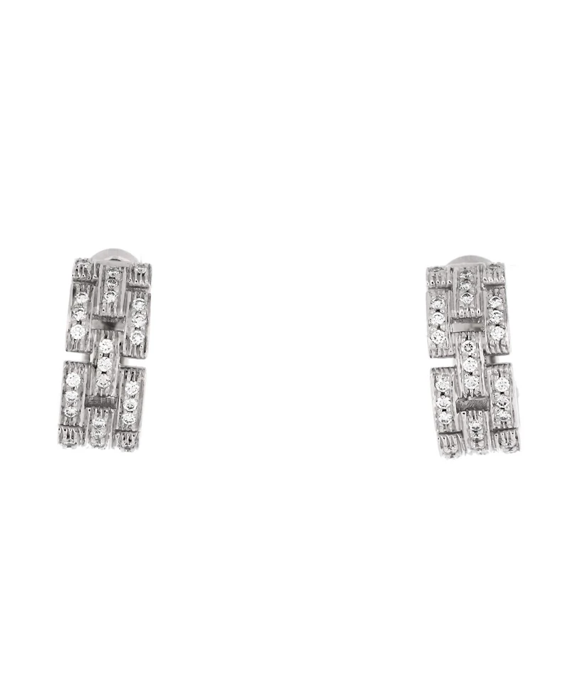 Pre-Owned Cartier Maillon Panthere 3 Row Hoop Earrings