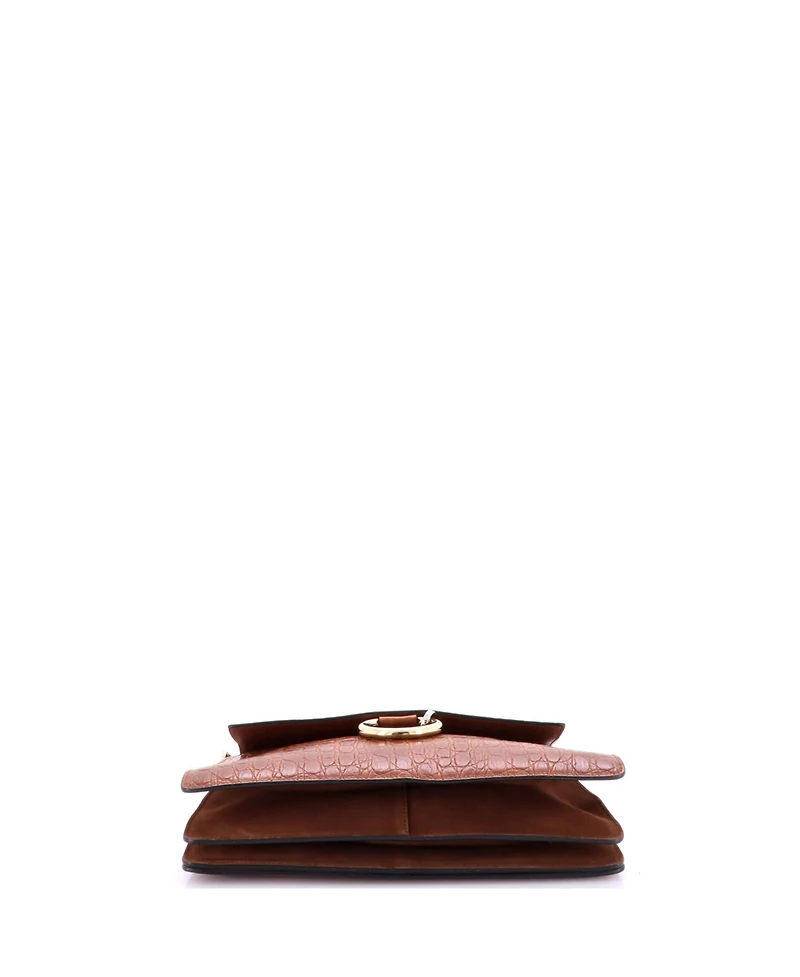 Pre-Owned Chloe Medium Faye Shoulder Bag Embossed Leather