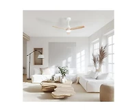 Sofucor 52-inch Simple and Grand Style White 3-Blade Ceiling Fan with Remote Control and Light Source