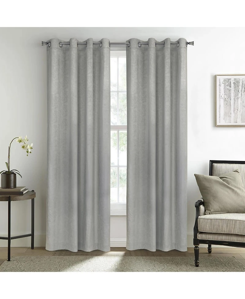 Habitat Bristol Room Darkening Uv Protecion Grommet Curtain Panel for Windows 52" x Grey