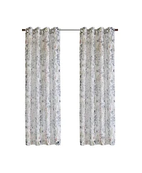 Habitat 100% Polyester Audrey Sheer Grommet Floral Faux Linen Curtain Panel 52" x 63" Multi