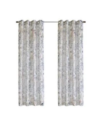 Habitat 100 Polyester Audrey Sheer Grommet Floral Faux Linen Curtain Panel 52 X22 X 63 X22 Multi